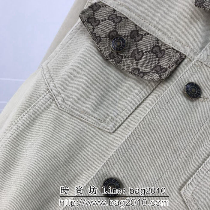 GUCCI古馳 Vintage日版 古著提花拼接 水洗做舊牛仔夾克 情侶款 ydi1313